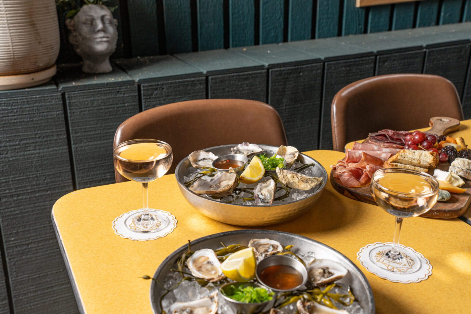 East Coast Oysters, West Coast Oysters, Combo Board in the Green Room